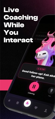 RizzAgent AI live earbud coaching interface